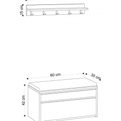 Bobby hallmöbel - Ek/svart