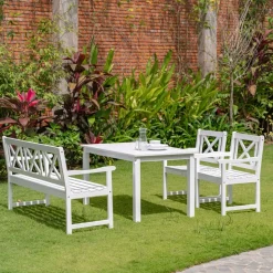 Bohus trädgårdsbänk 3-sits - Vit