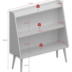 Bokhylla vit med träben