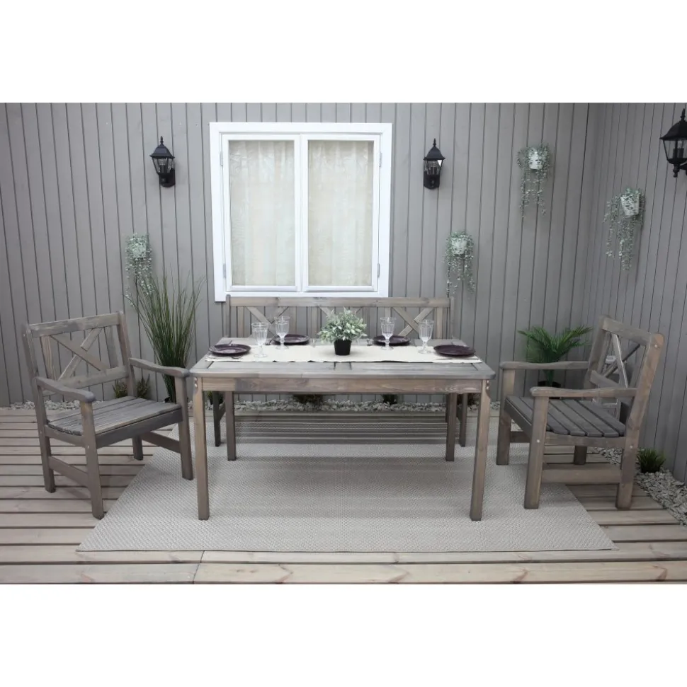 Bollnäs utegrupp - Klassisk grå + Fläckborttagare för möbler