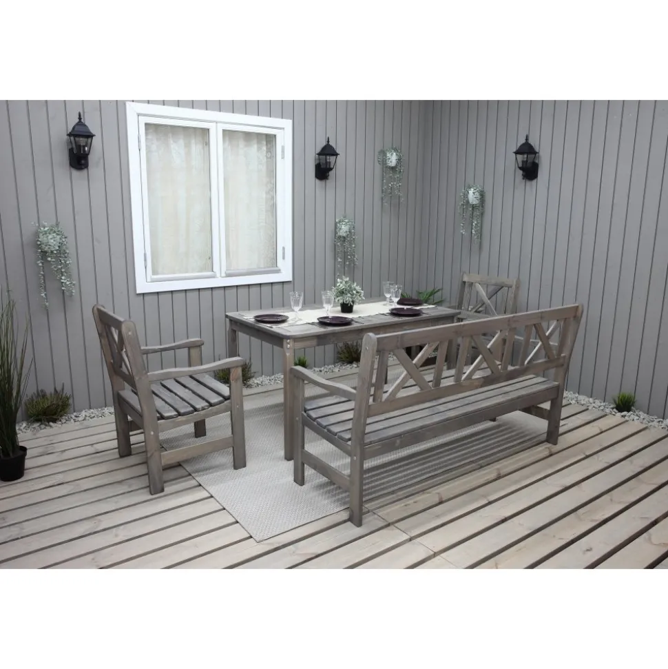 Bollnäs utegrupp - Klassisk grå + Fläckborttagare för möbler