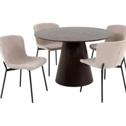 Bolton matgrupp - Mörkbrun/beige + 3.00 x Möbeltassar