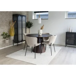 Bolton matgrupp - Mörkbrun/beige + 4.00 x Stolsdyna