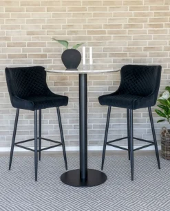 Bolzano Barbord 70 x 70 cm - Marmorimitation/svart