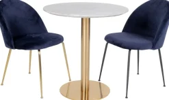 Bolzano Matbord - Marmorimitation/mässing - ø70 + Fläckborttagare för möbler