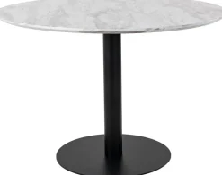 Bolzano Matbord - Marmorimitation/svart - ø110