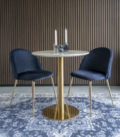 Bolzano Matbord - Marmorimitation/mässing - ø70