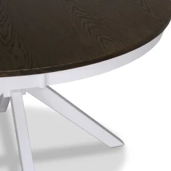 Bord Ø120 cm brun toppskiva med vita ben - Skagen + Möbeltassar