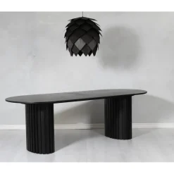 Bord ovalt 240x95 cm svartbetsad ek