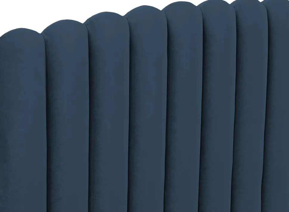 Bornholm sänggavel blå sammet - Valfri bredd