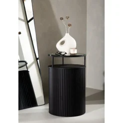 Bovall sidobord Ø37 cm - Svart