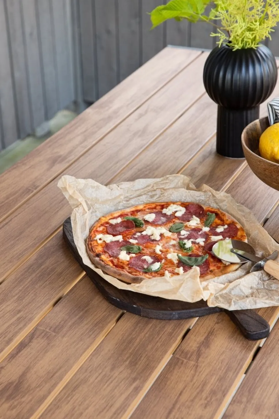 Break matbord 150 x 90 cm - Brun/Svart + Textilskydd för utemöbler