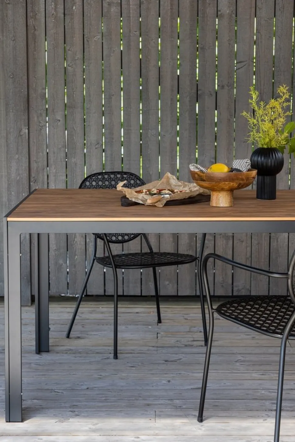 Break matbord 150 x 90 cm - Brun/Svart + Textilskydd för utemöbler