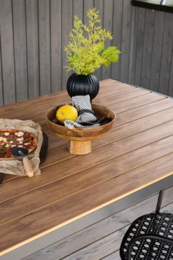 Break matbord 150 x 90 cm - Brun/Svart + Textilskydd för utemöbler