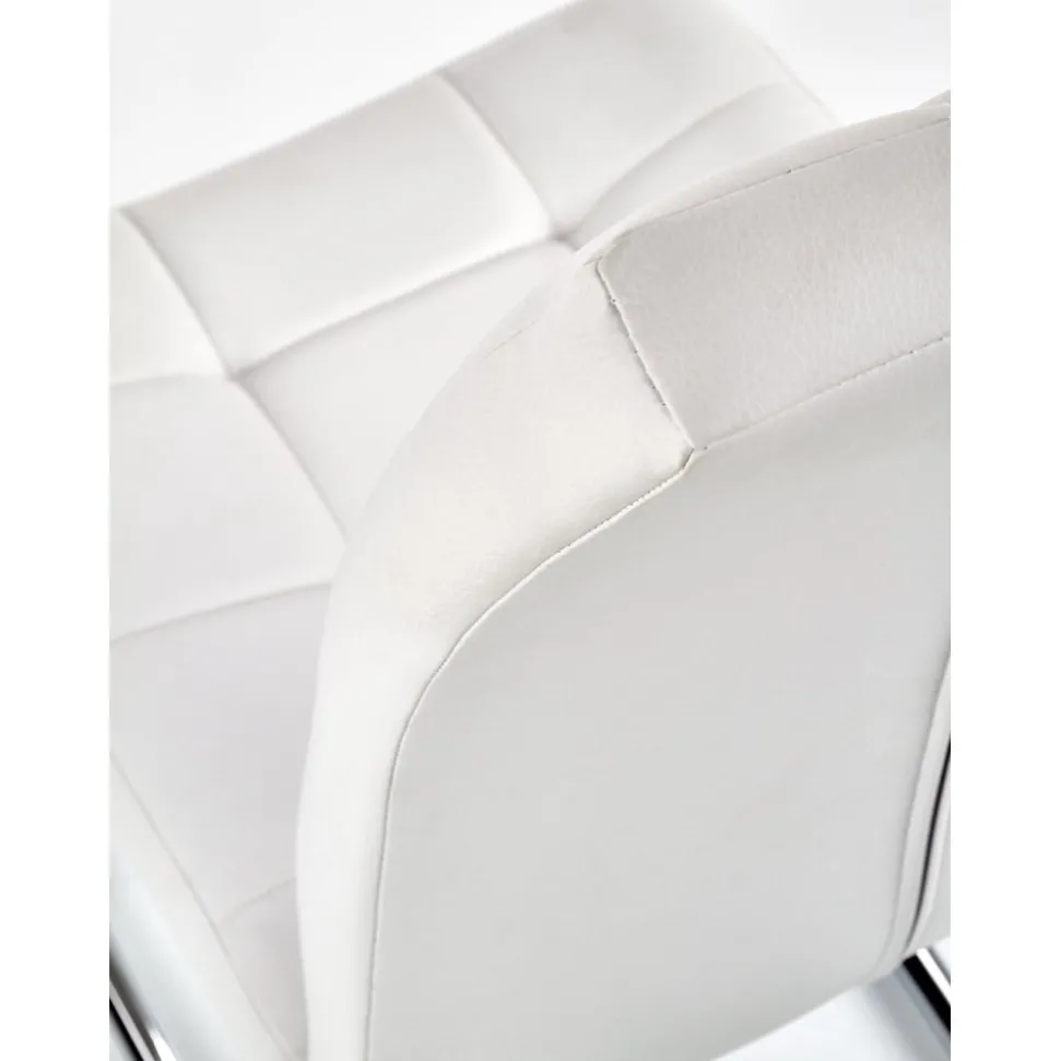 Briana stol i vit PU / Krom