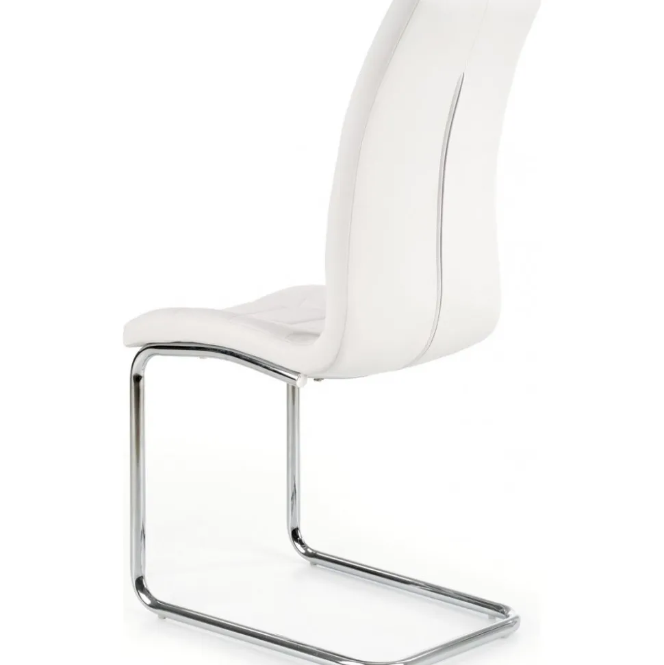 Briana stol i vit PU / Krom