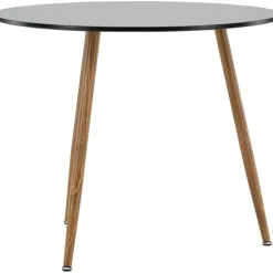 Bridge matbord Ø90 cm - Svart/ek