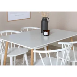 Bridge matbord 120 cm - Vit/ek