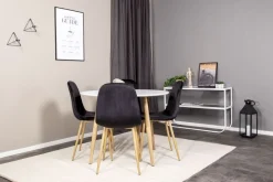 Bridge matstol - Ekimitation/svart sammet