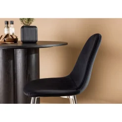 Bridge matstol - Svart sammet/krom