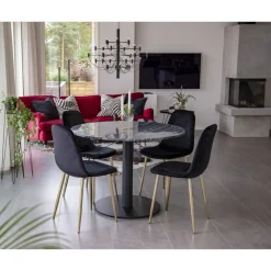 Bridge matstol - Svart/mässing