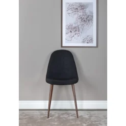 Bridge matstol - Svart/valnöt