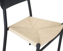 Bridge matstol Svart/naturfiber