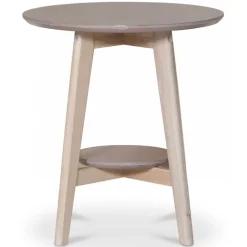 Bridge runt sidobord med hylla Ø50 cm - Whitewash + Fläckborttagare för möbler