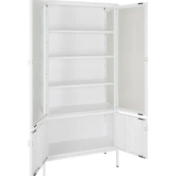 Brisbane vitrinskåp 80 x 35 x 180 cm - Vit