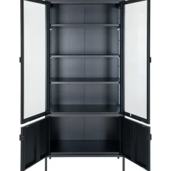 Brisbane vitrinskåp 80x35x180 cm - Svart