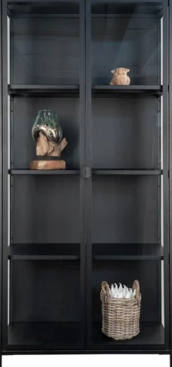 Brisbane vitrinskåp 80x35x175 cm - Svart