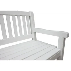 Brooklyn sittbänk - Vit + Textilskydd för utemöbler