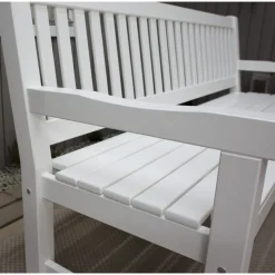 Brooklyn sittbänk - Vit + Textilskydd för utemöbler