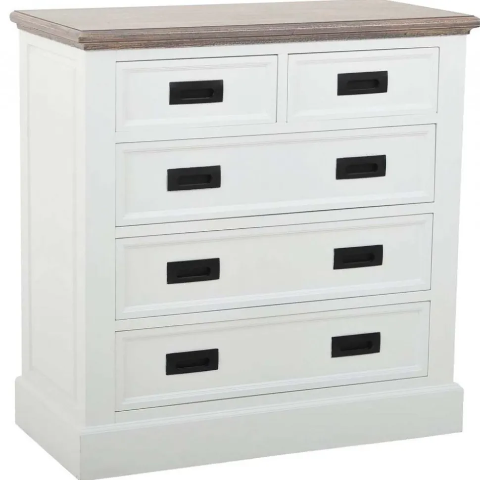 Byrå 85 cm bred Vit/gråbrun - Knight