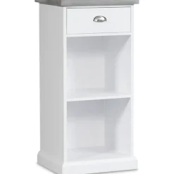 Byrå hugo med 1 låda och förvaring - Vit/cement + Fläckborttagare för möbler