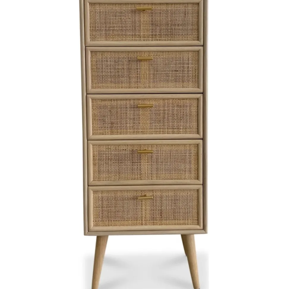 Byrå i rotting med 5 lådor - React