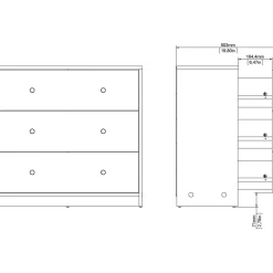 Byrå med 3 lådor - Vit