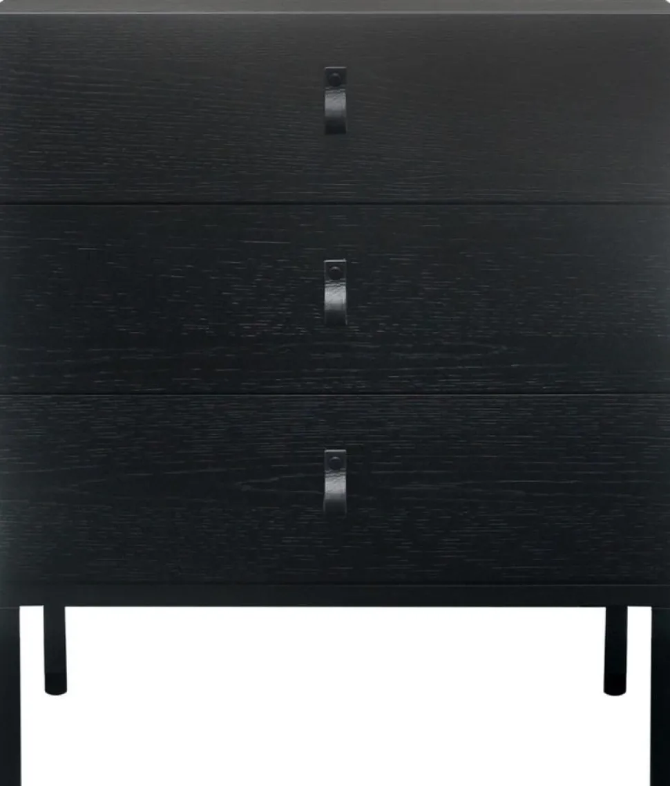 Byrå svart ekfaner 70 cm bred och 85 cm hög