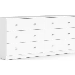Byrå vit med 6 lådor 143 cm bred