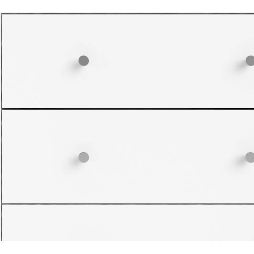 Byrå vit med 6 lådor 143 cm bred + Möbeltassar