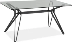 Carlie 160 cm matbord - Glas/Metall