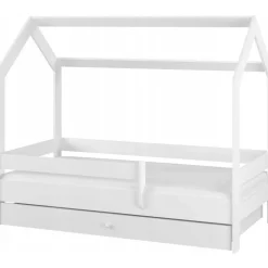 Casa vit barnsäng med utdragbar extrabädd 80x180 cm inklusive madrasser