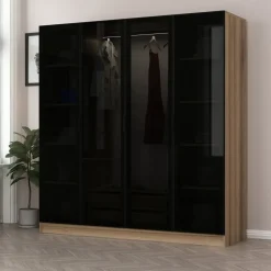 Cavolo garderob 180x52x210 cm - Brun/fume