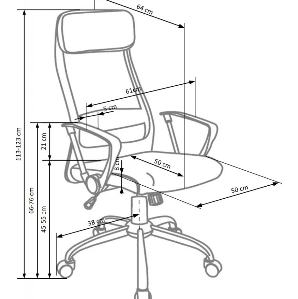 Cazandra skrivbordsstol i svart och grå
