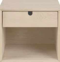 Century vägghängt sängbord med låda i vitpigmenterad ek