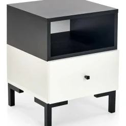Chantelle sängbord - Vit/svart