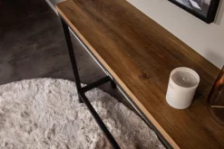 Charlotte avlastningsbord 110 x 30 cm - Svart/teakimitation