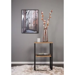 Charlotte sängbord - Svart/teak