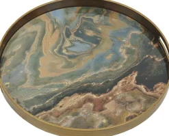 Charmion serveringsbricka - Grön/guld