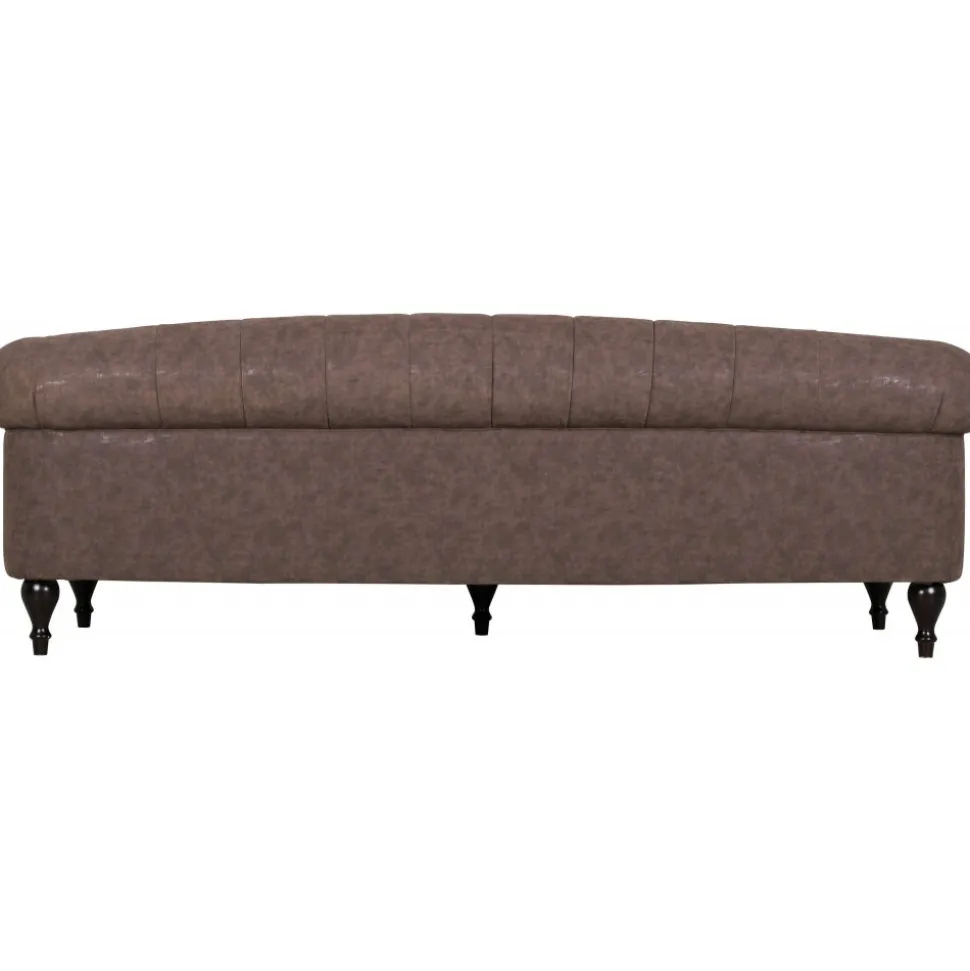 Chesterfieldsoffa 3-sits brun vintage 225 cm bred + Textilrengöring för möbler